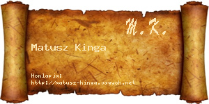 Matusz Kinga névjegykártya